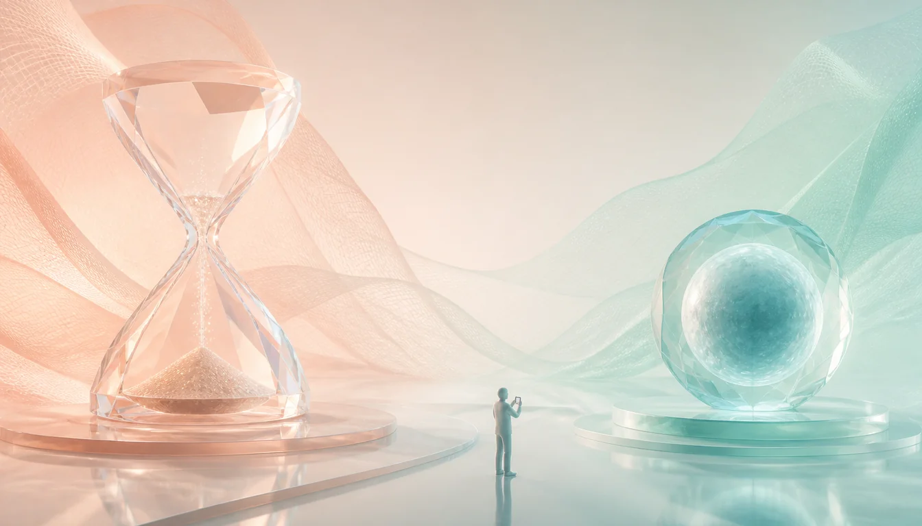Reloj de cristal vs un orbe que se enfría: utilidad contra atracción